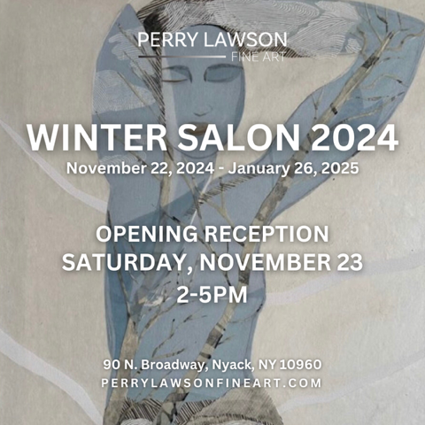 poster for an exhibition featuring milly charles' work. text: perry lawson windter salon 2024