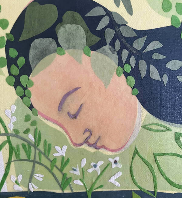 Close up of a woman's head. Dreaming Earth - Threading the Needle Series.